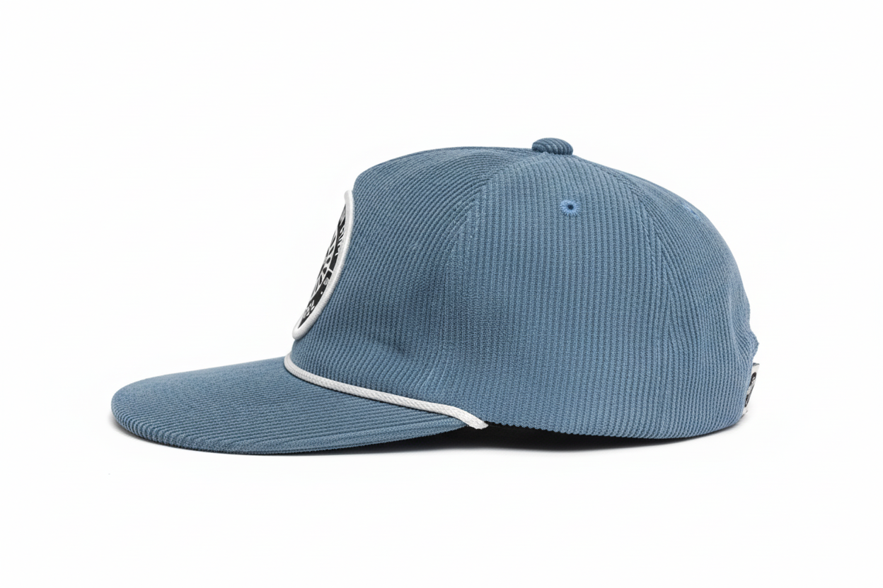 Abide In Him Corduroy Rope Cap – Okinawa Edition side profile