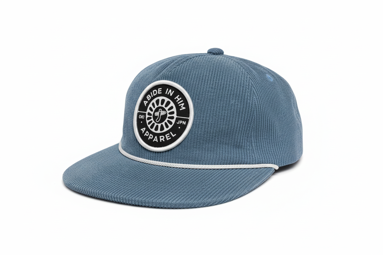 Abide In Him Corduroy Rope Cap – Okinawa Edition 3/4 view